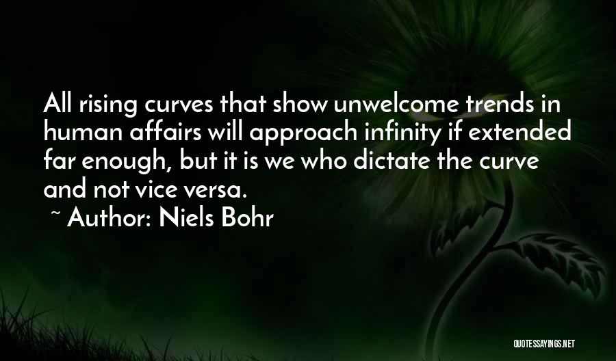Niels Bohr Quotes: All Rising Curves That Show Unwelcome Trends In Human Affairs Will Approach Infinity If Extended Far Enough, But It Is