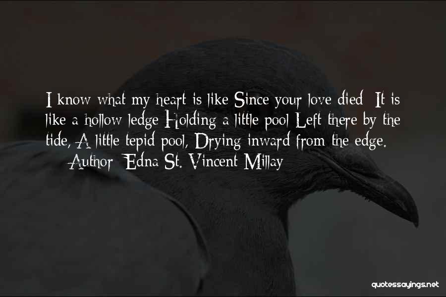 Edna St. Vincent Millay Quotes: I Know What My Heart Is Like Since Your Love Died: It Is Like A Hollow Ledge Holding A Little