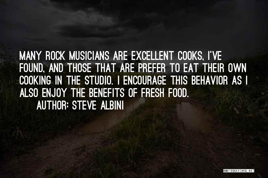 Steve Albini Quotes: Many Rock Musicians Are Excellent Cooks, I've Found, And Those That Are Prefer To Eat Their Own Cooking In The