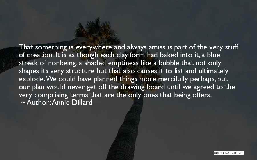 Annie Dillard Quotes: That Something Is Everywhere And Always Amiss Is Part Of The Very Stuff Of Creation. It Is As Though Each