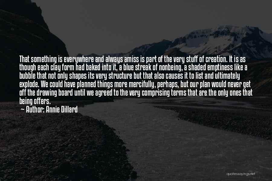 Annie Dillard Quotes: That Something Is Everywhere And Always Amiss Is Part Of The Very Stuff Of Creation. It Is As Though Each