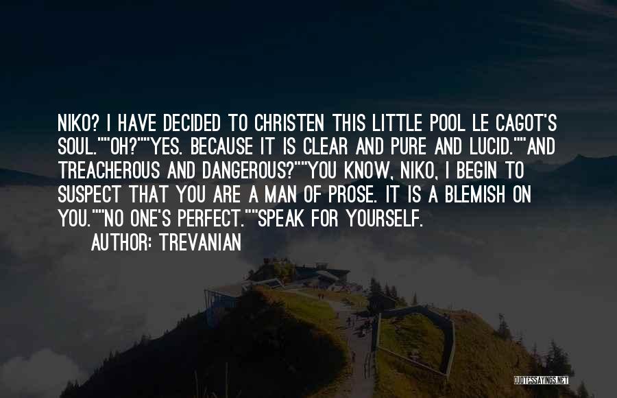 Trevanian Quotes: Niko? I Have Decided To Christen This Little Pool Le Cagot's Soul.oh?yes. Because It Is Clear And Pure And Lucid.and