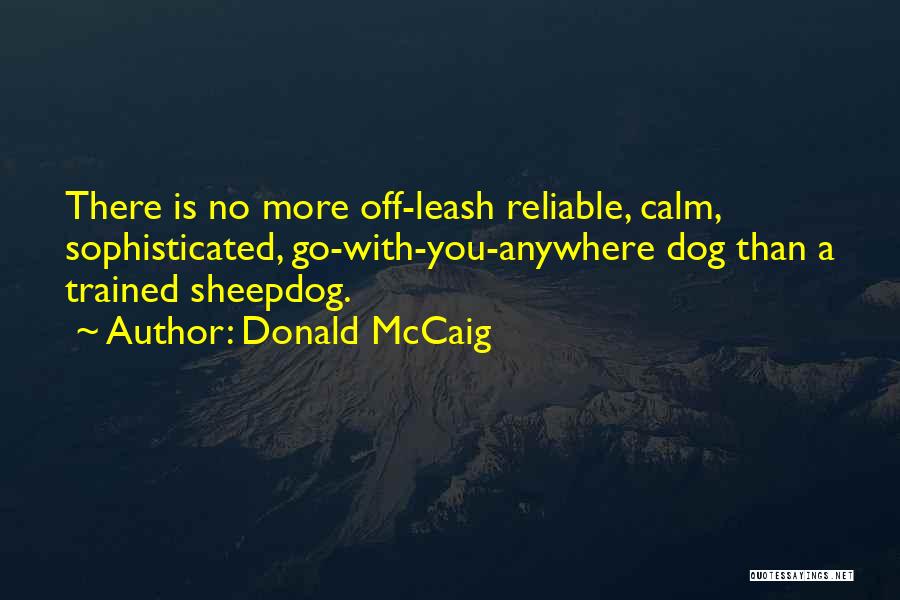 Donald McCaig Quotes: There Is No More Off-leash Reliable, Calm, Sophisticated, Go-with-you-anywhere Dog Than A Trained Sheepdog.