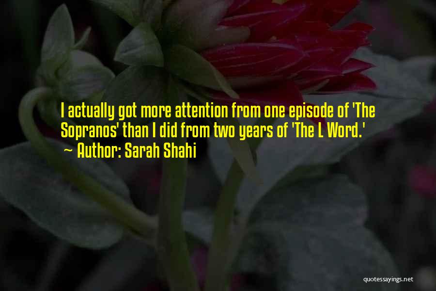 Sarah Shahi Quotes: I Actually Got More Attention From One Episode Of 'the Sopranos' Than I Did From Two Years Of 'the L