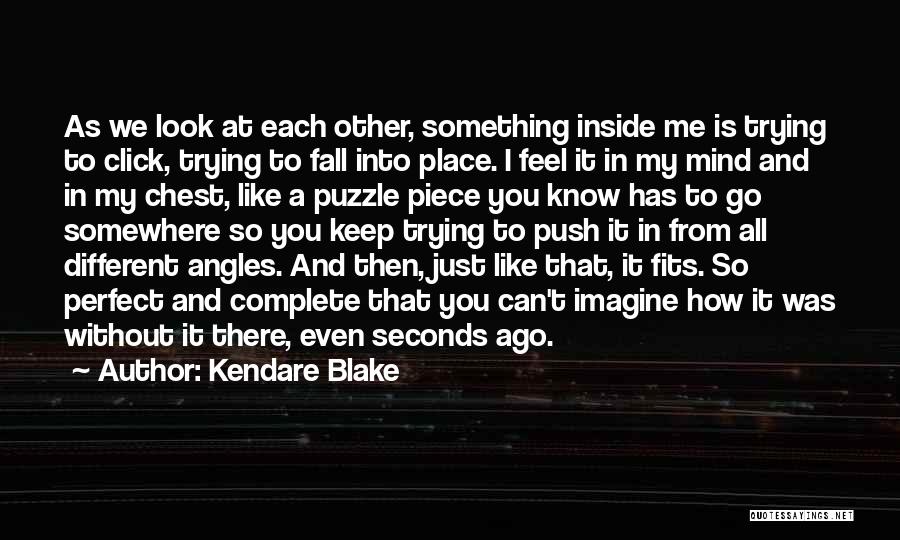 Kendare Blake Quotes: As We Look At Each Other, Something Inside Me Is Trying To Click, Trying To Fall Into Place. I Feel