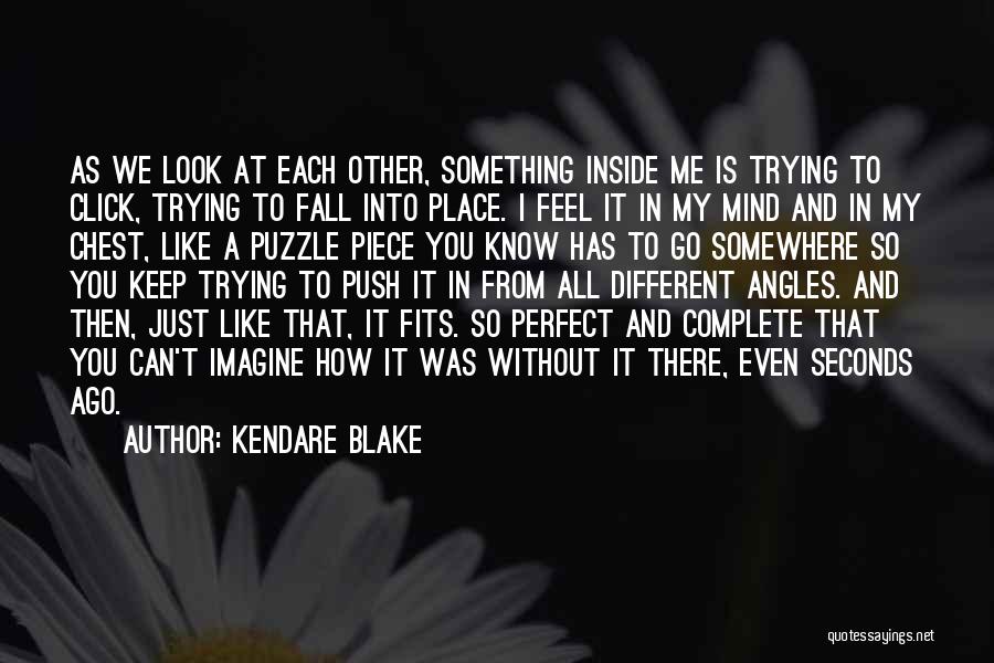 Kendare Blake Quotes: As We Look At Each Other, Something Inside Me Is Trying To Click, Trying To Fall Into Place. I Feel