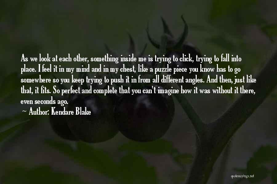 Kendare Blake Quotes: As We Look At Each Other, Something Inside Me Is Trying To Click, Trying To Fall Into Place. I Feel