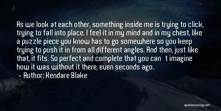 Kendare Blake Quotes: As We Look At Each Other, Something Inside Me Is Trying To Click, Trying To Fall Into Place. I Feel