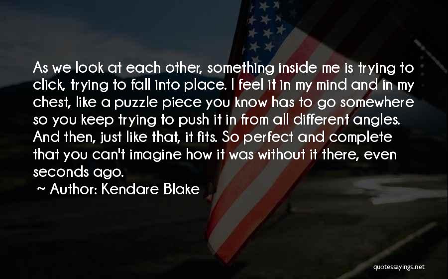 Kendare Blake Quotes: As We Look At Each Other, Something Inside Me Is Trying To Click, Trying To Fall Into Place. I Feel