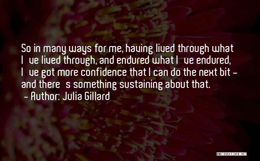 Julia Gillard Quotes: So In Many Ways For Me, Having Lived Through What I've Lived Through, And Endured What I've Endured, I've Got