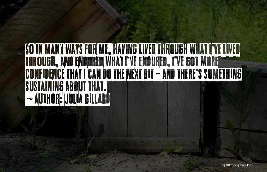 Julia Gillard Quotes: So In Many Ways For Me, Having Lived Through What I've Lived Through, And Endured What I've Endured, I've Got