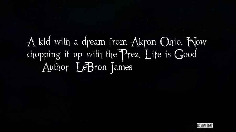 LeBron James Quotes: A Kid With A Dream From Akron Ohio. Now Chopping It Up With The Prez. Life Is Good