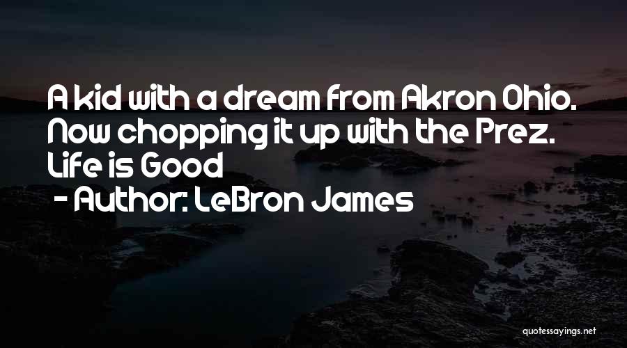 LeBron James Quotes: A Kid With A Dream From Akron Ohio. Now Chopping It Up With The Prez. Life Is Good