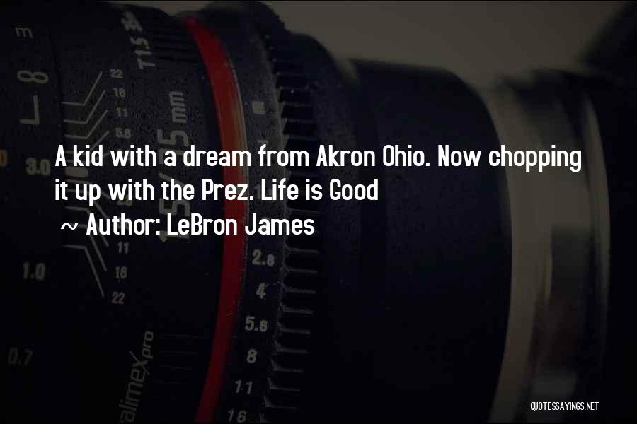 LeBron James Quotes: A Kid With A Dream From Akron Ohio. Now Chopping It Up With The Prez. Life Is Good