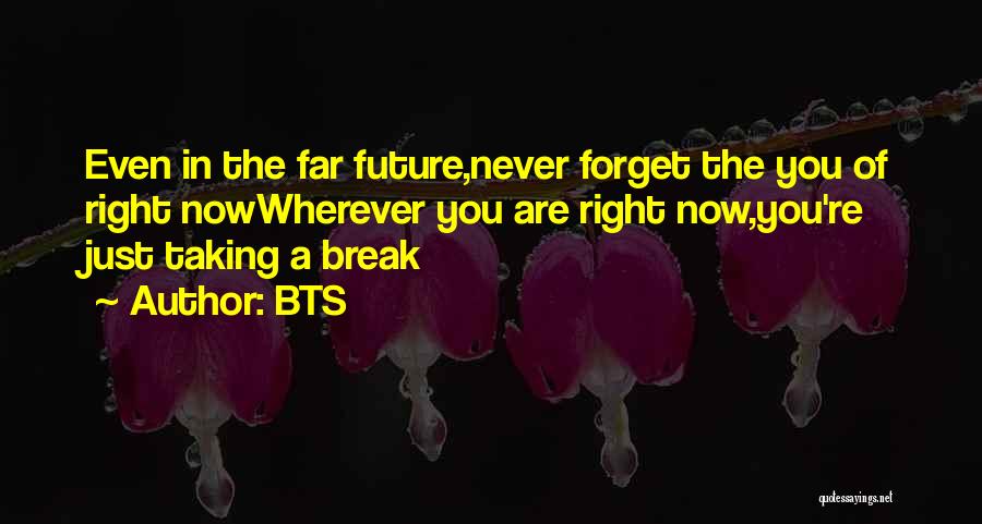 BTS Quotes: Even In The Far Future,never Forget The You Of Right Nowwherever You Are Right Now,you're Just Taking A Break