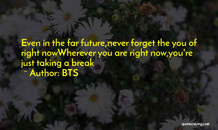 BTS Quotes: Even In The Far Future,never Forget The You Of Right Nowwherever You Are Right Now,you're Just Taking A Break