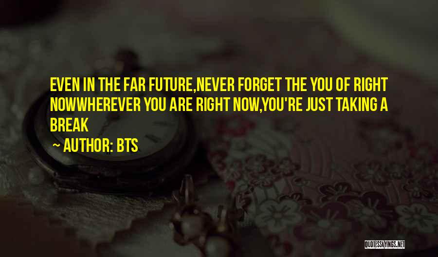 BTS Quotes: Even In The Far Future,never Forget The You Of Right Nowwherever You Are Right Now,you're Just Taking A Break