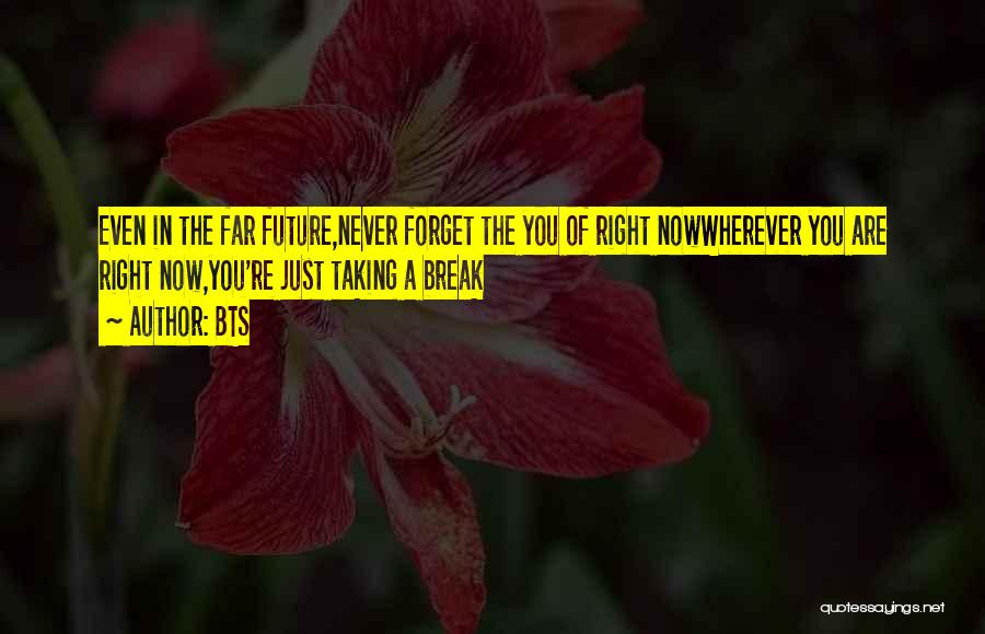 BTS Quotes: Even In The Far Future,never Forget The You Of Right Nowwherever You Are Right Now,you're Just Taking A Break