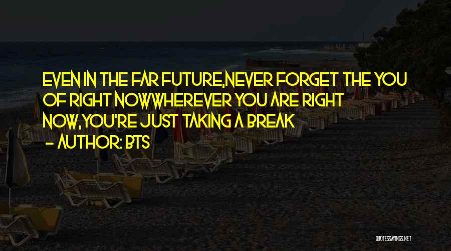 BTS Quotes: Even In The Far Future,never Forget The You Of Right Nowwherever You Are Right Now,you're Just Taking A Break