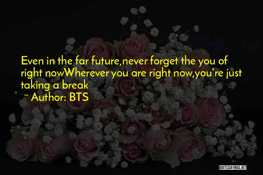 BTS Quotes: Even In The Far Future,never Forget The You Of Right Nowwherever You Are Right Now,you're Just Taking A Break