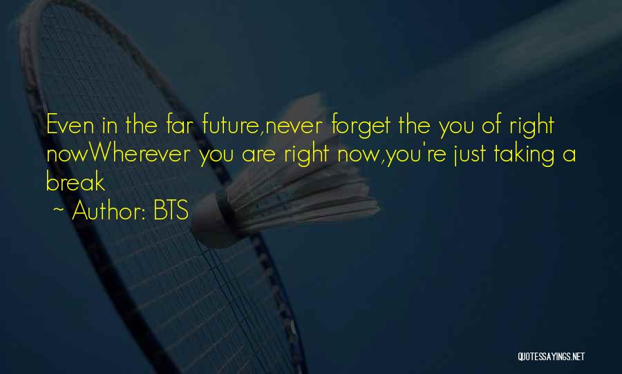 BTS Quotes: Even In The Far Future,never Forget The You Of Right Nowwherever You Are Right Now,you're Just Taking A Break