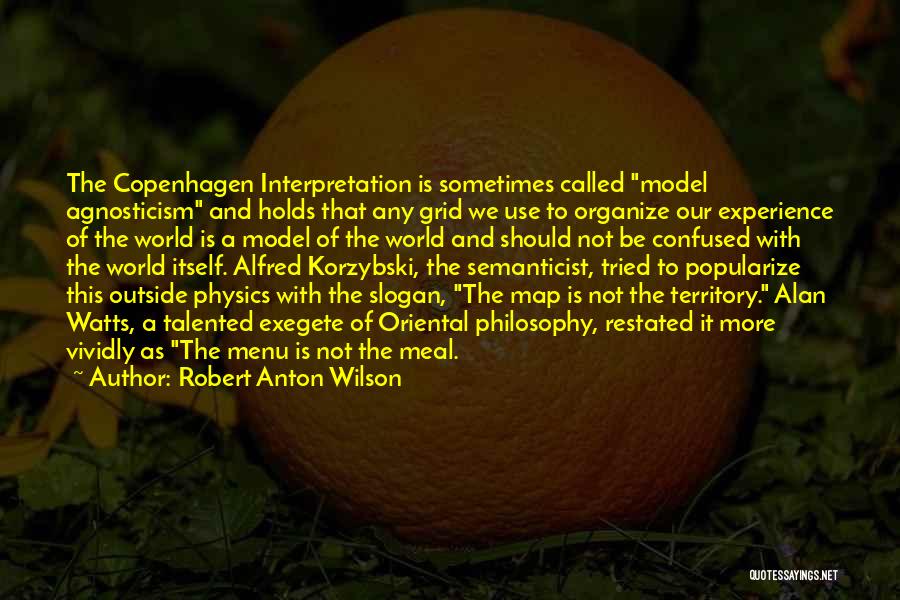 Robert Anton Wilson Quotes: The Copenhagen Interpretation Is Sometimes Called Model Agnosticism And Holds That Any Grid We Use To Organize Our Experience Of