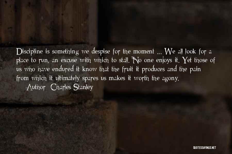 Charles Stanley Quotes: Discipline Is Something We Despise For The Moment ... We All Look For A Place To Run, An Excuse With