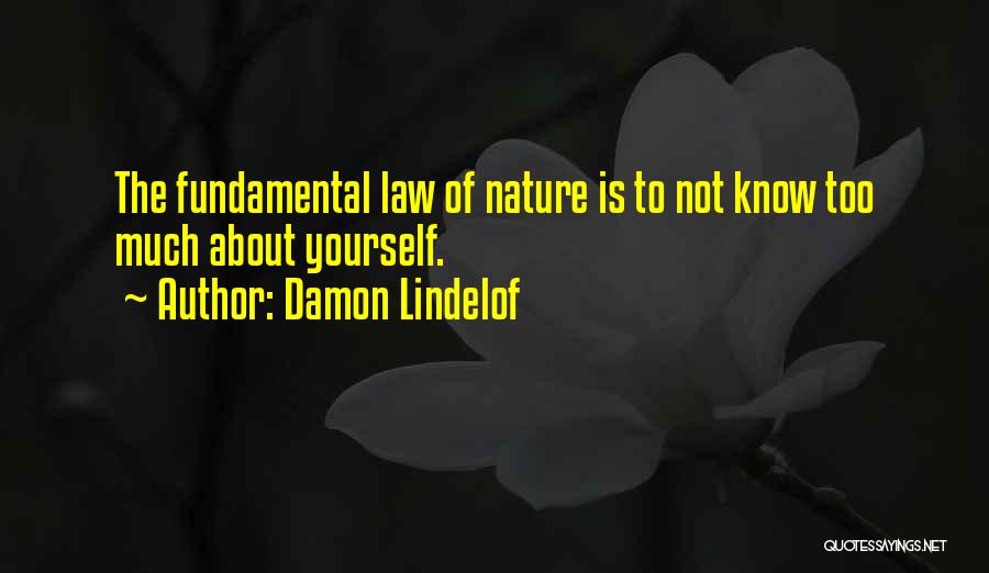 Damon Lindelof Quotes: The Fundamental Law Of Nature Is To Not Know Too Much About Yourself.