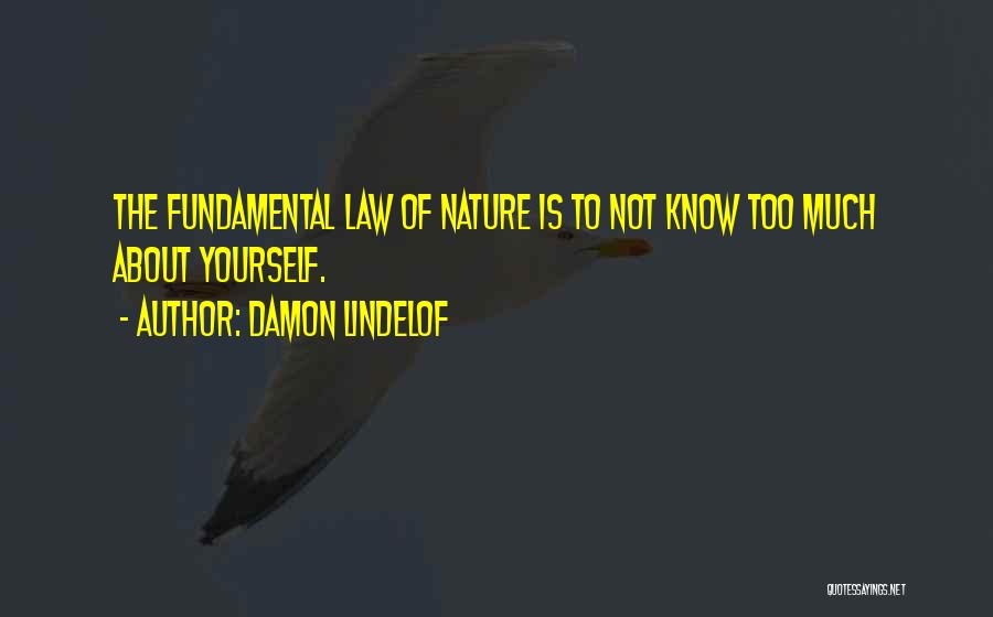 Damon Lindelof Quotes: The Fundamental Law Of Nature Is To Not Know Too Much About Yourself.