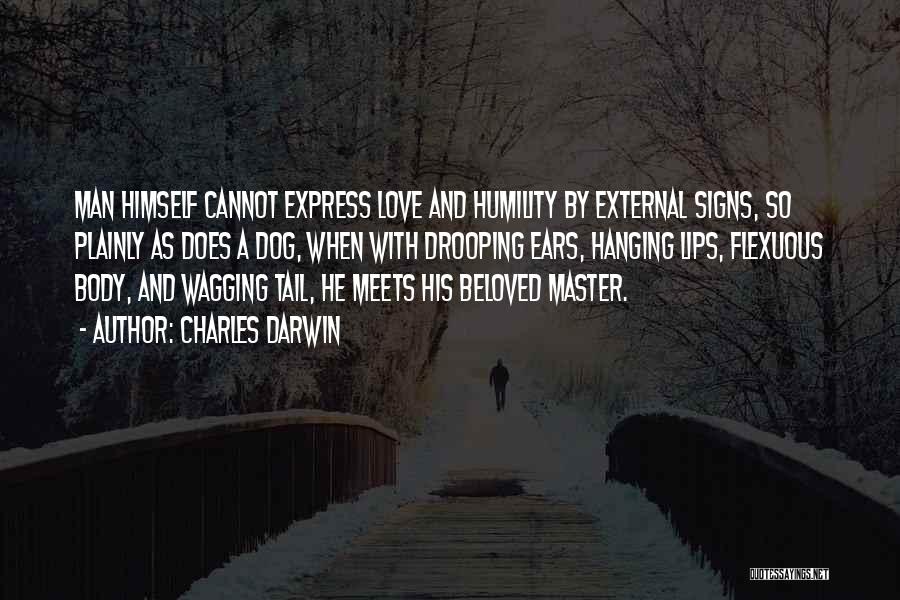 Charles Darwin Quotes: Man Himself Cannot Express Love And Humility By External Signs, So Plainly As Does A Dog, When With Drooping Ears,