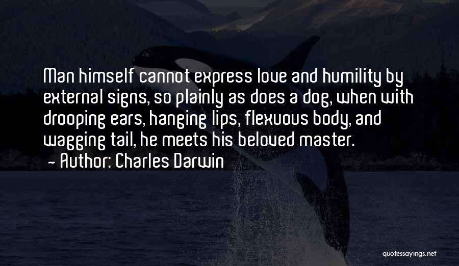 Charles Darwin Quotes: Man Himself Cannot Express Love And Humility By External Signs, So Plainly As Does A Dog, When With Drooping Ears,