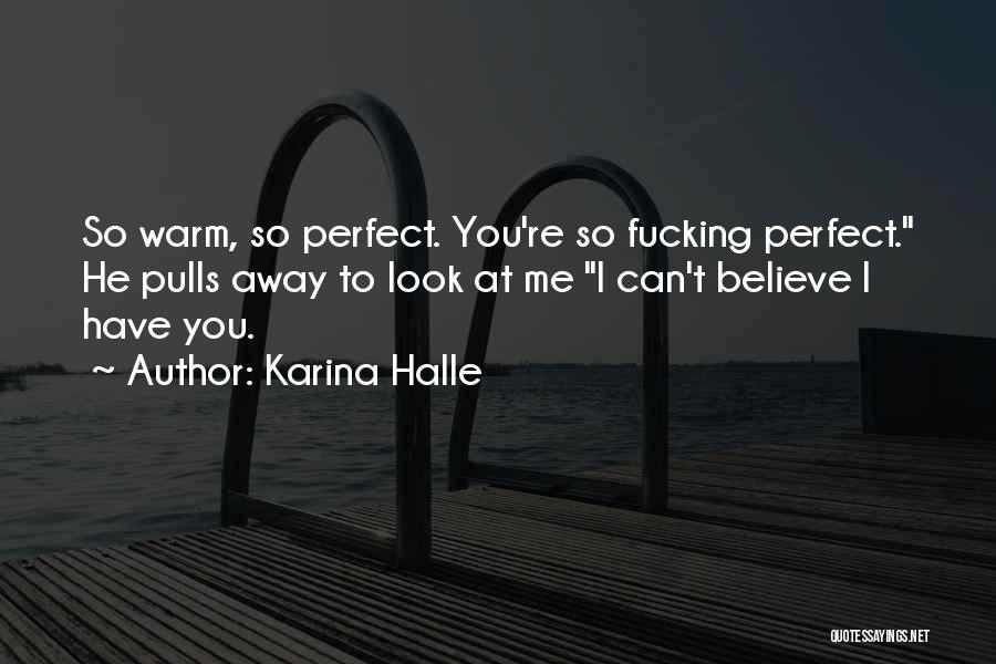 Karina Halle Quotes: So Warm, So Perfect. You're So Fucking Perfect. He Pulls Away To Look At Me I Can't Believe I Have