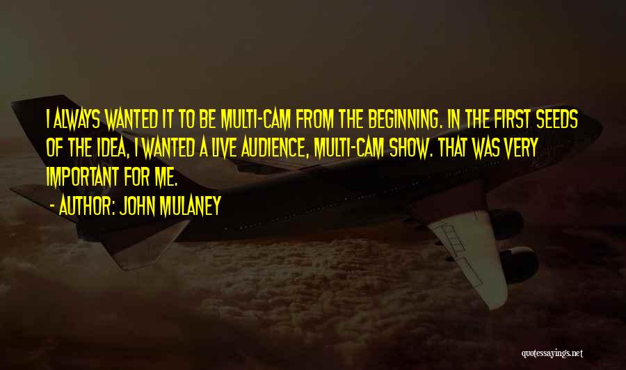 John Mulaney Quotes: I Always Wanted It To Be Multi-cam From The Beginning. In The First Seeds Of The Idea, I Wanted A