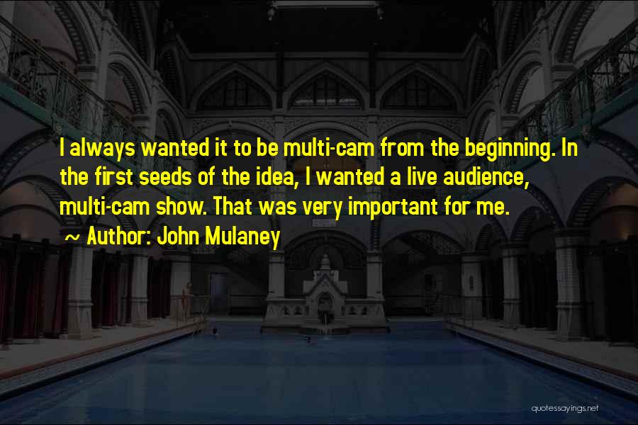John Mulaney Quotes: I Always Wanted It To Be Multi-cam From The Beginning. In The First Seeds Of The Idea, I Wanted A