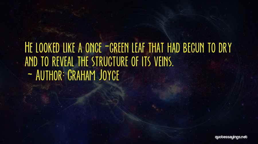 Graham Joyce Quotes: He Looked Like A Once-green Leaf That Had Begun To Dry And To Reveal The Structure Of Its Veins.
