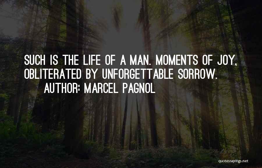Marcel Pagnol Quotes: Such Is The Life Of A Man. Moments Of Joy, Obliterated By Unforgettable Sorrow.