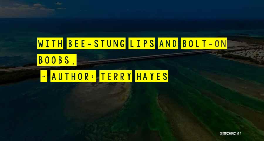 Terry Hayes Quotes: With Bee-stung Lips And Bolt-on Boobs,