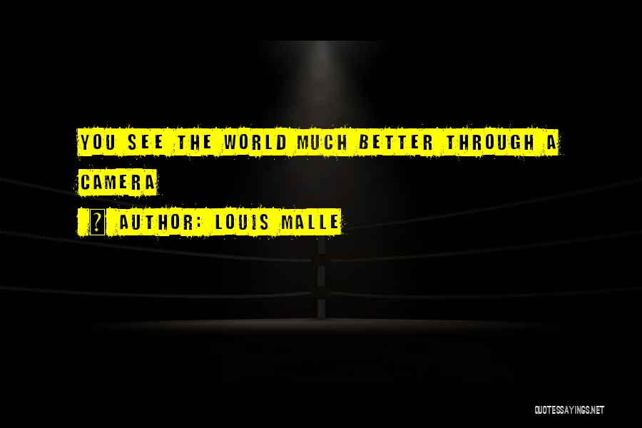 Louis Malle Quotes: You See The World Much Better Through A Camera
