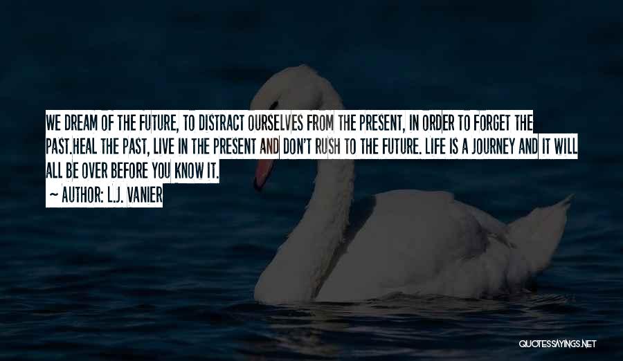 L.J. Vanier Quotes: We Dream Of The Future, To Distract Ourselves From The Present, In Order To Forget The Past.heal The Past, Live