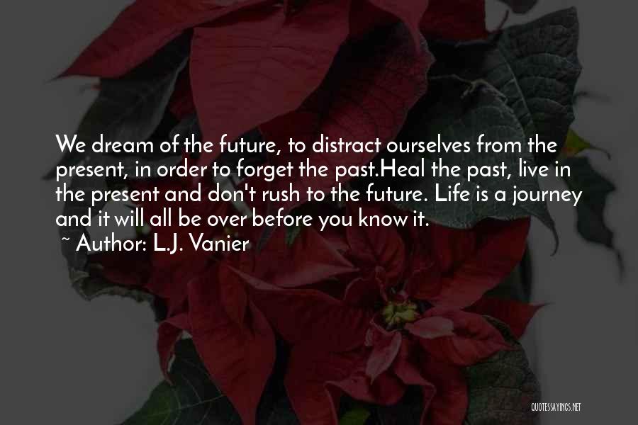 L.J. Vanier Quotes: We Dream Of The Future, To Distract Ourselves From The Present, In Order To Forget The Past.heal The Past, Live