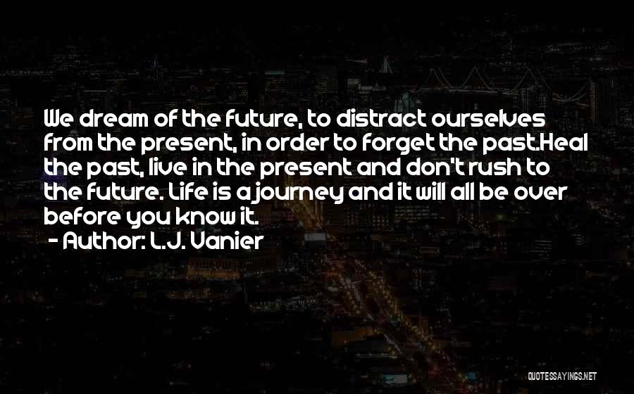 L.J. Vanier Quotes: We Dream Of The Future, To Distract Ourselves From The Present, In Order To Forget The Past.heal The Past, Live