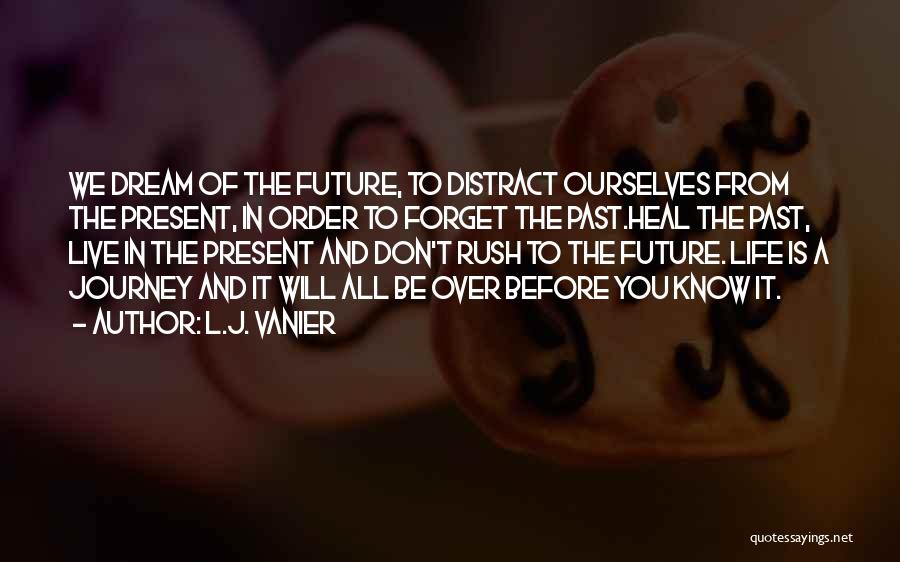 L.J. Vanier Quotes: We Dream Of The Future, To Distract Ourselves From The Present, In Order To Forget The Past.heal The Past, Live