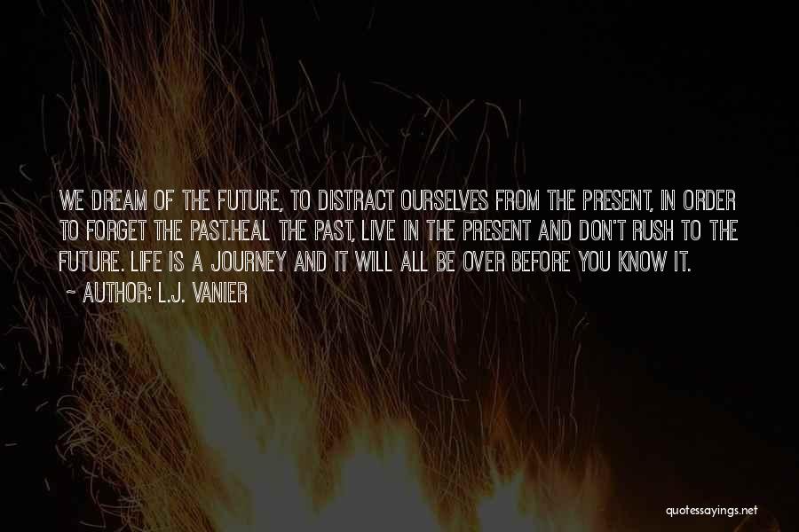 L.J. Vanier Quotes: We Dream Of The Future, To Distract Ourselves From The Present, In Order To Forget The Past.heal The Past, Live