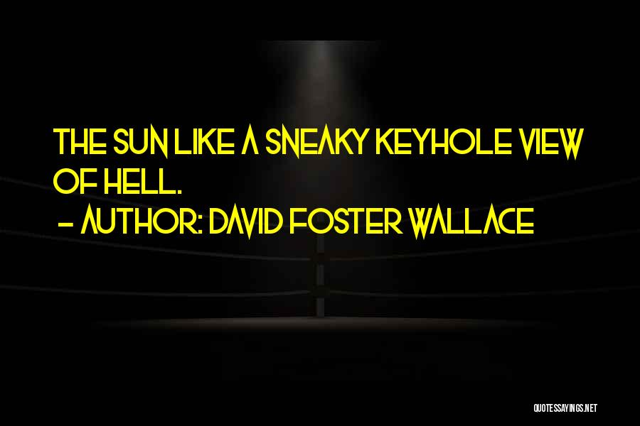 David Foster Wallace Quotes: The Sun Like A Sneaky Keyhole View Of Hell.