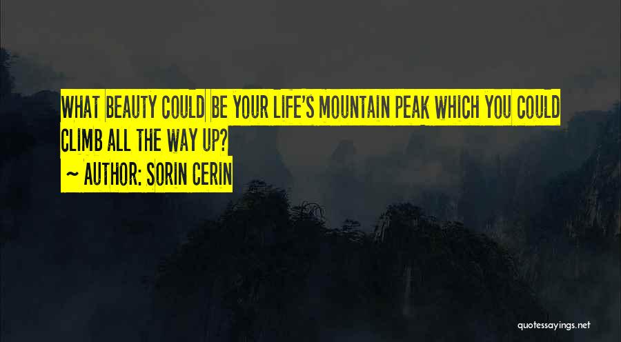 Sorin Cerin Quotes: What Beauty Could Be Your Life's Mountain Peak Which You Could Climb All The Way Up?