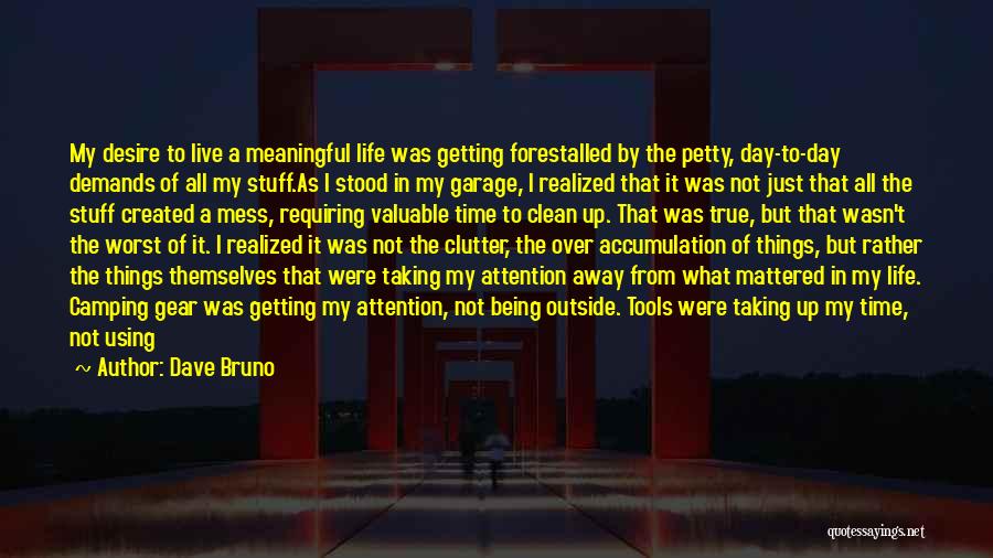 Dave Bruno Quotes: My Desire To Live A Meaningful Life Was Getting Forestalled By The Petty, Day-to-day Demands Of All My Stuff.as I