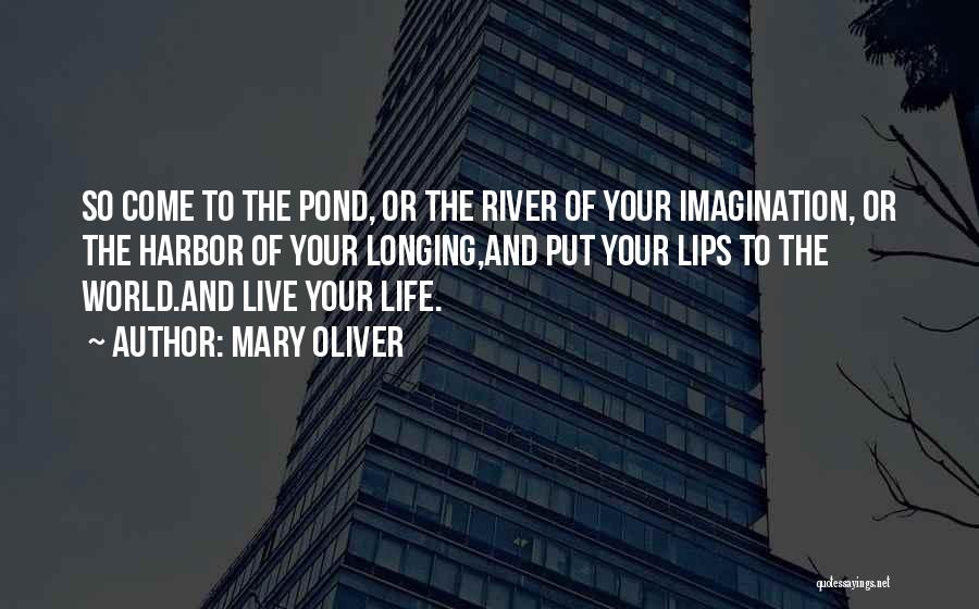 Mary Oliver Quotes: So Come To The Pond, Or The River Of Your Imagination, Or The Harbor Of Your Longing,and Put Your Lips