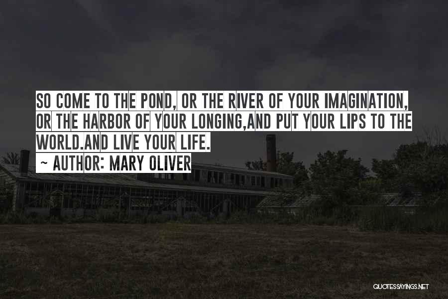 Mary Oliver Quotes: So Come To The Pond, Or The River Of Your Imagination, Or The Harbor Of Your Longing,and Put Your Lips