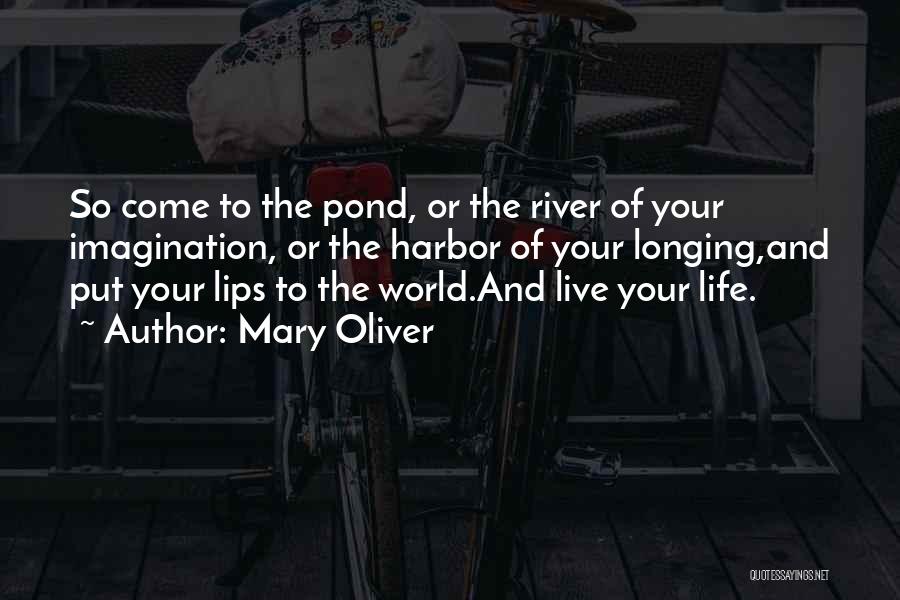 Mary Oliver Quotes: So Come To The Pond, Or The River Of Your Imagination, Or The Harbor Of Your Longing,and Put Your Lips