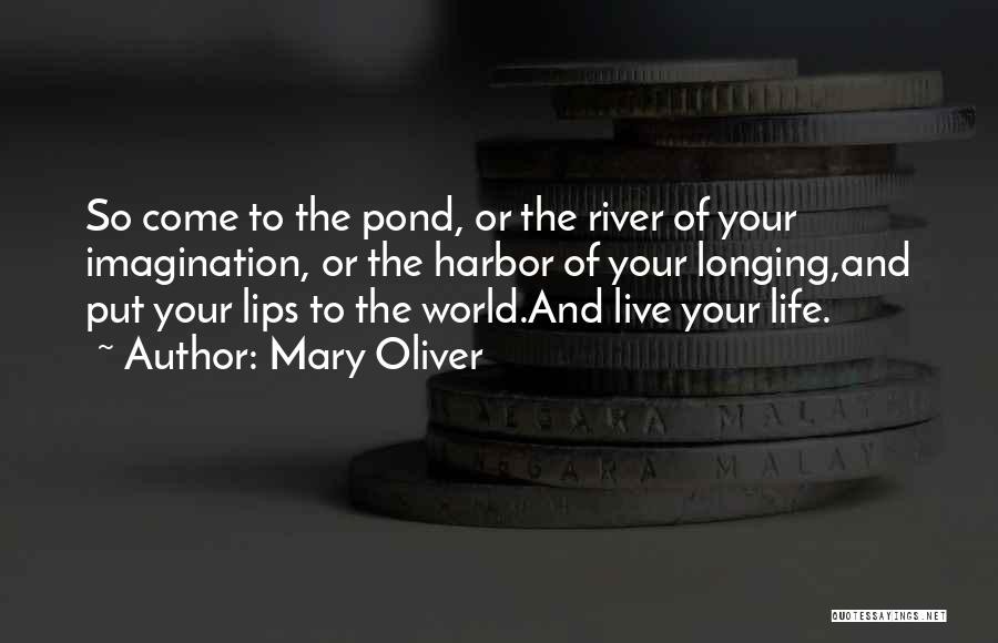 Mary Oliver Quotes: So Come To The Pond, Or The River Of Your Imagination, Or The Harbor Of Your Longing,and Put Your Lips